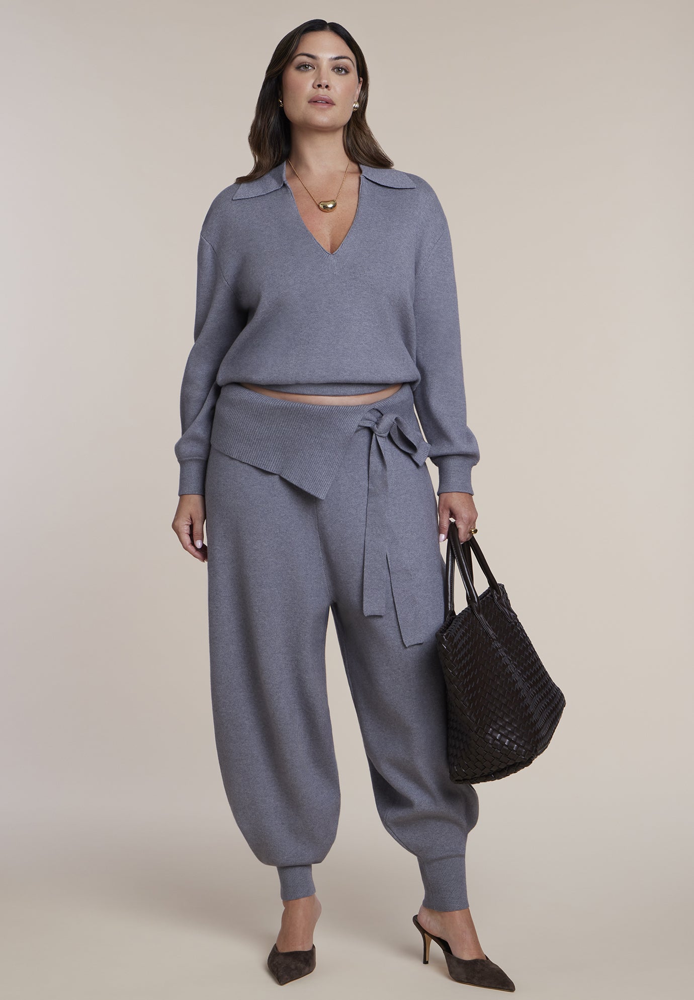 Foldover Waistband Barrel Sweater Pant image number 0