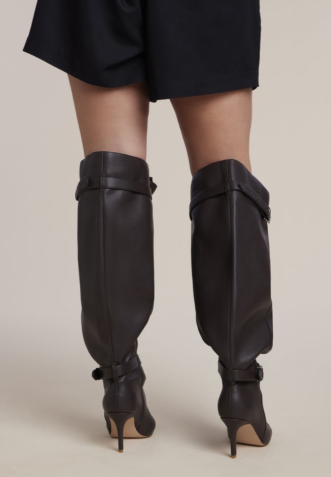 Faux Leather Over-the-Knee Slouchy Boot image number 1