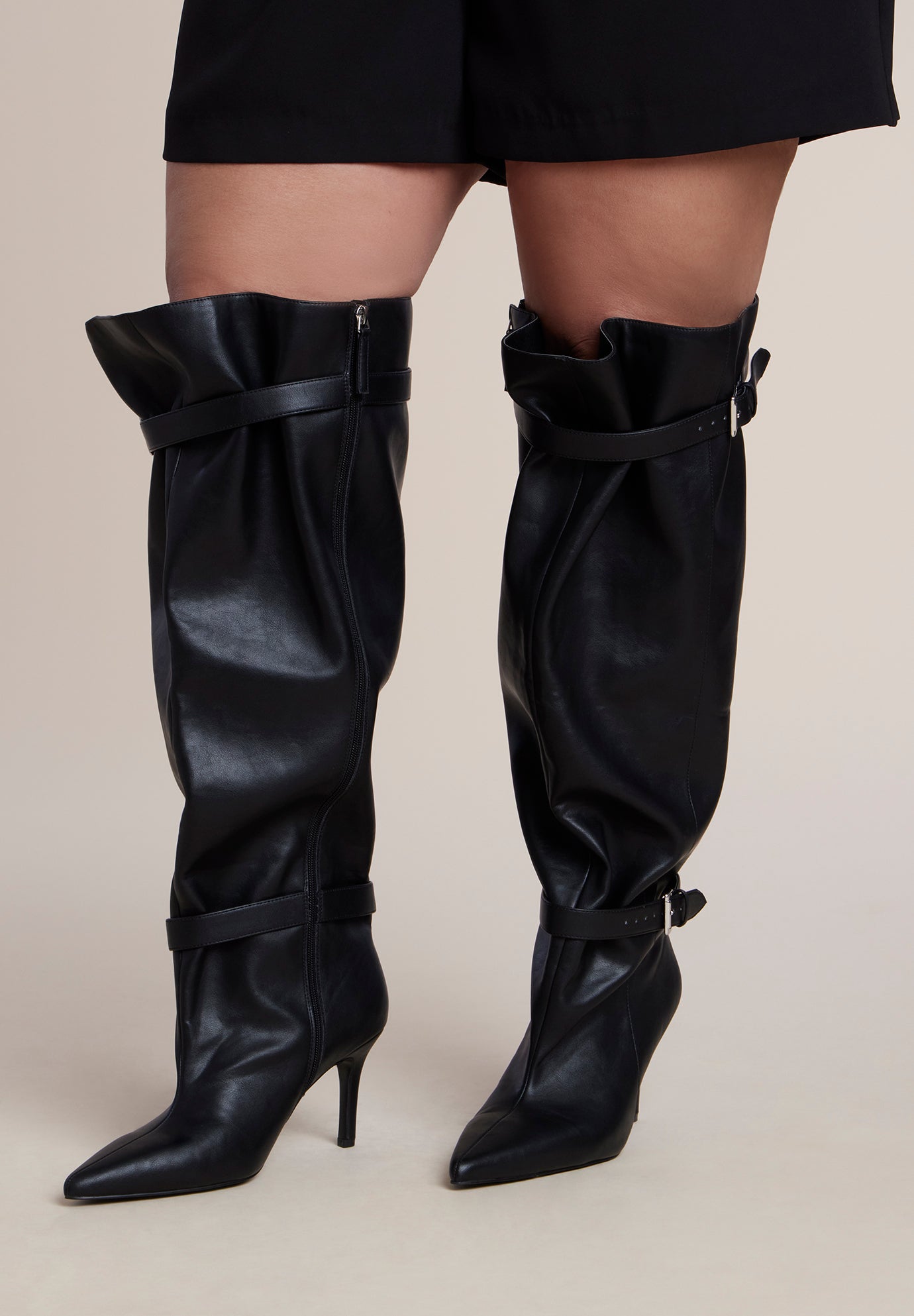 Faux Leather Over-the-Knee Slouchy Boot image number 0