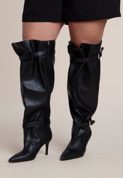 Faux Leather Over-the-Knee Slouchy Boot