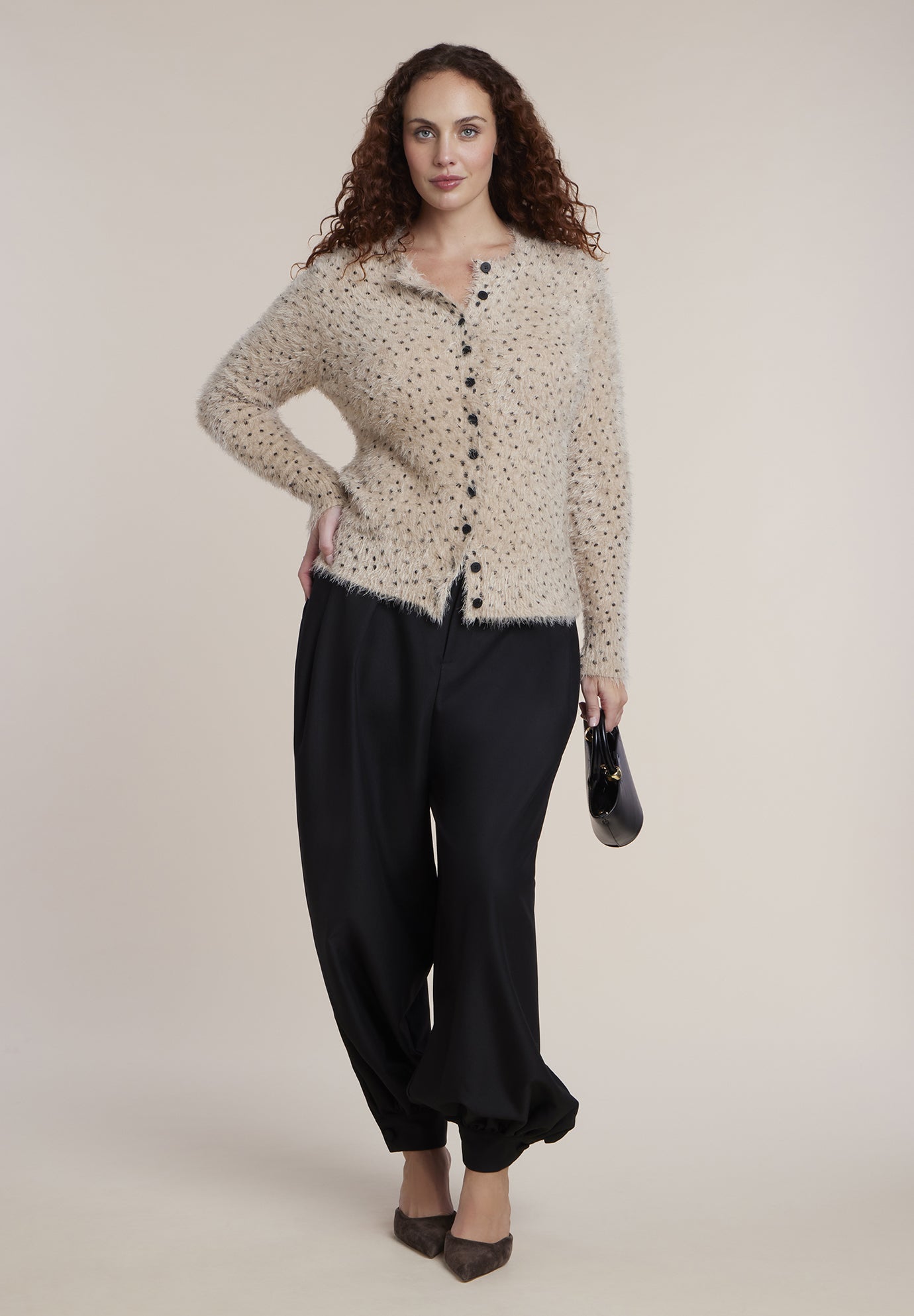 Dotted Fuzzy Cardigan image number 2