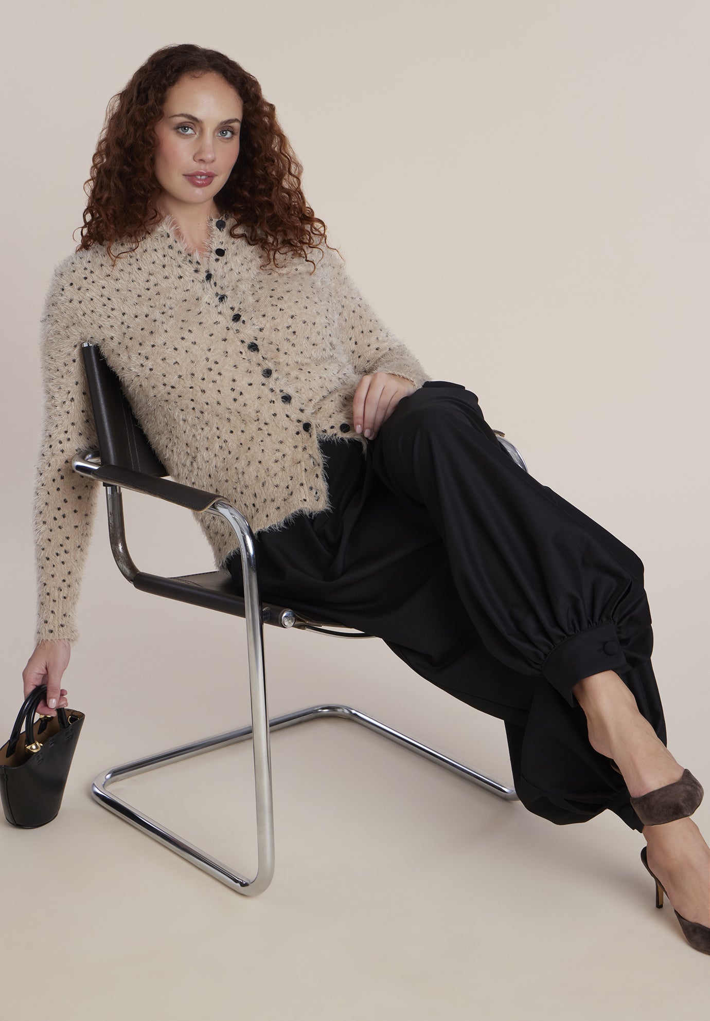 Dotted Fuzzy Cardigan image number 3