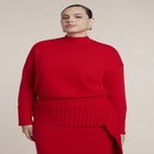 Foldover Skirt Sweater Midi Dress image number 3