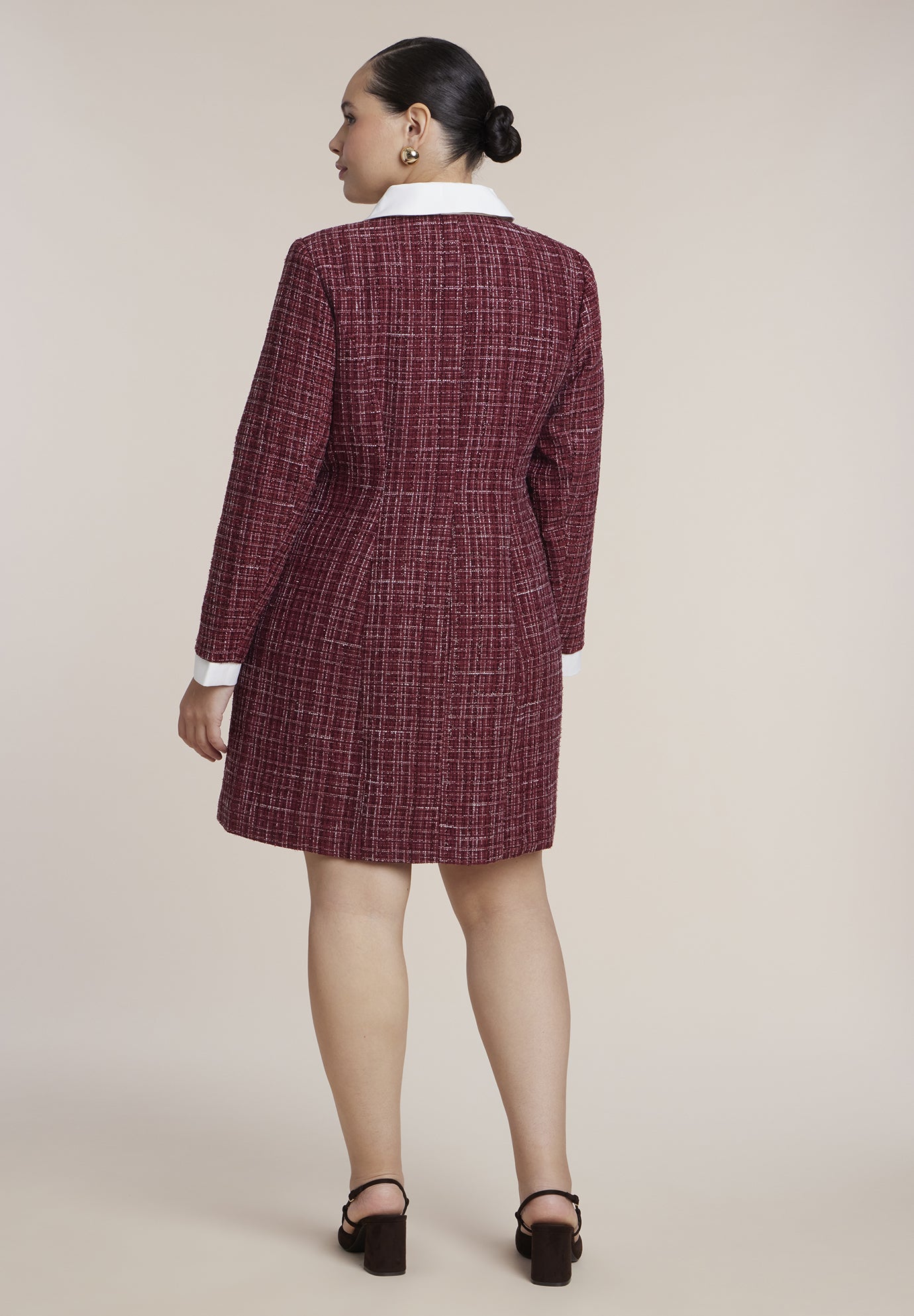 Tweed Twofer Mini Shirt Dress image number 1