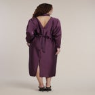 Dramatic Draped Satin Midi Dress image number 1