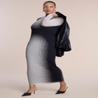 Printed Stretch Mesh Maxi Dress image number 4