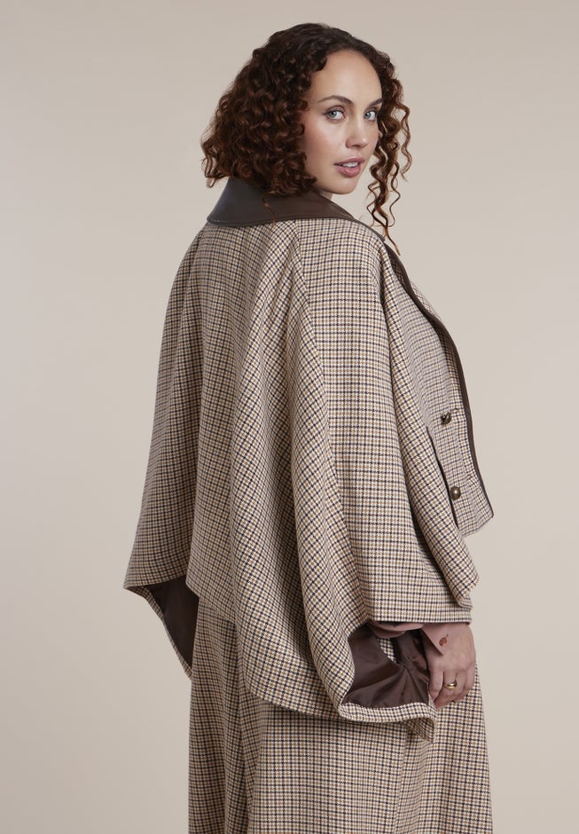 Houndstooth Cape Jacket image number 1