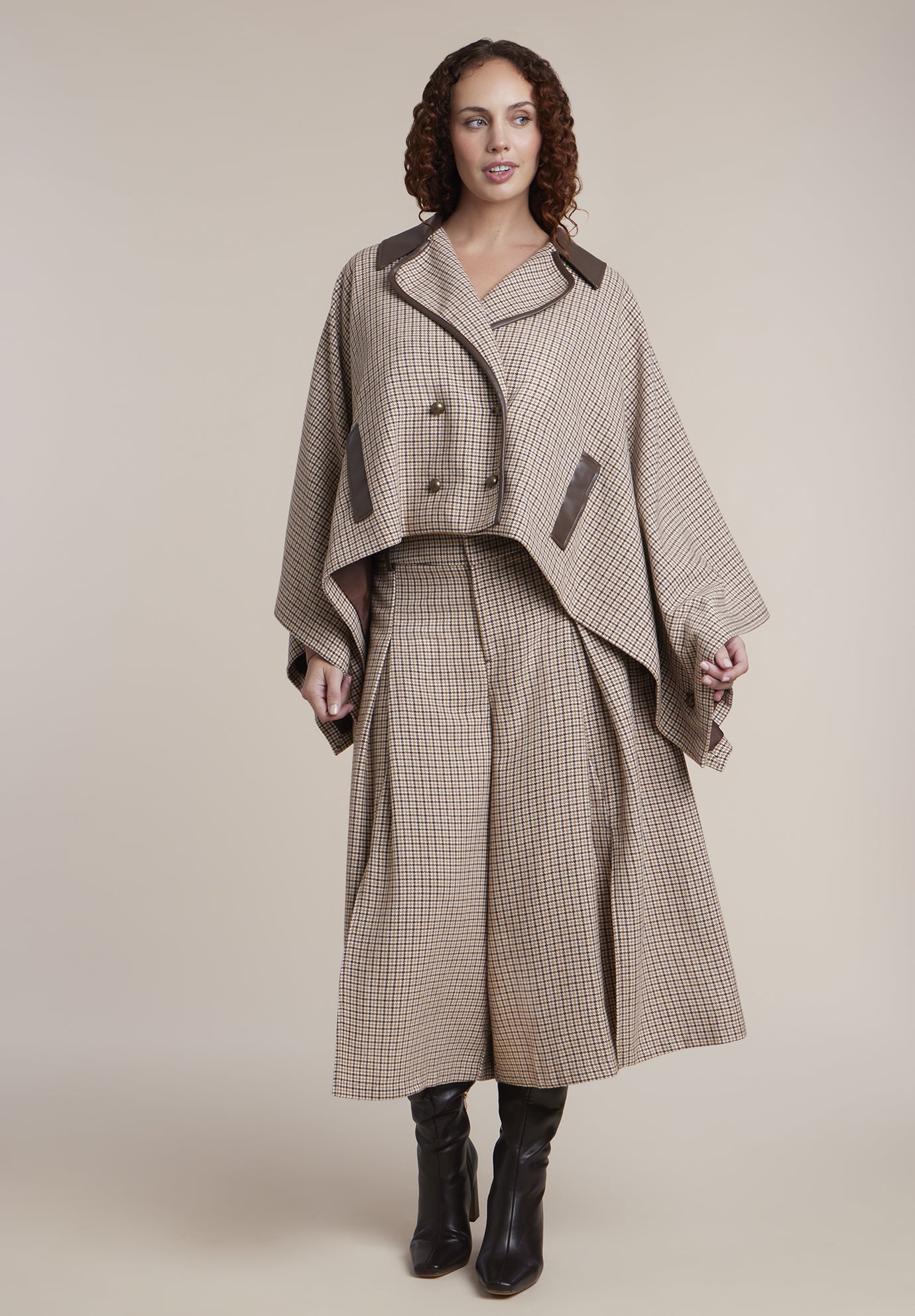 Houndstooth Cape Jacket image number 2