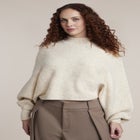 Oversized Mock Neck Batwing Sweater image number 0