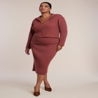Oversized Collar Rib Knit Cardigan image number 4