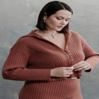 Oversized Collar Rib Knit Cardigan image number 0