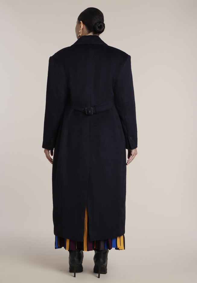 Wool-Blend Hourglass Long Coat image number 1