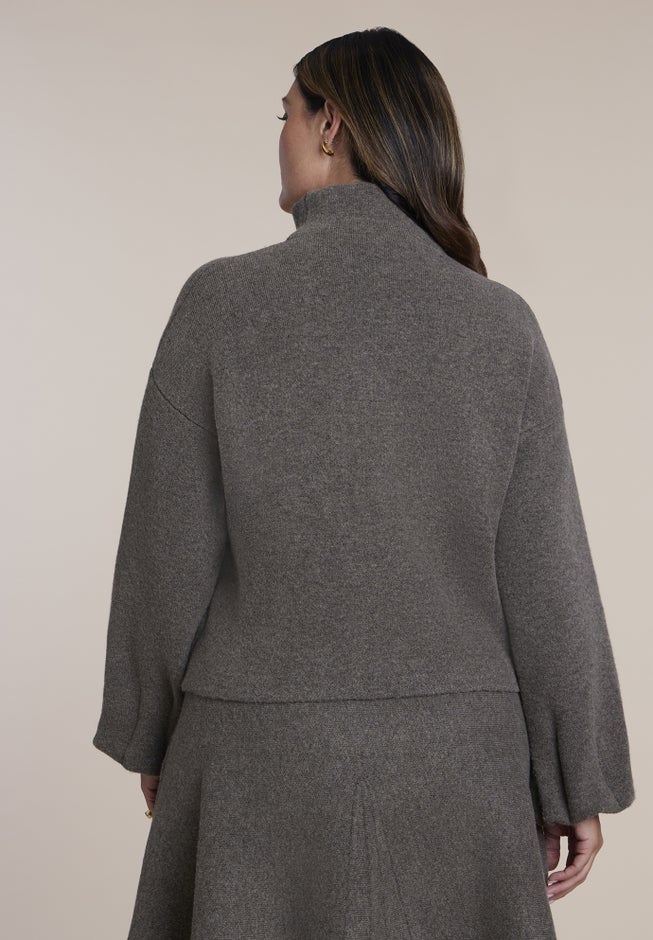 Funnel Neck Sweater Jacket image number 1
