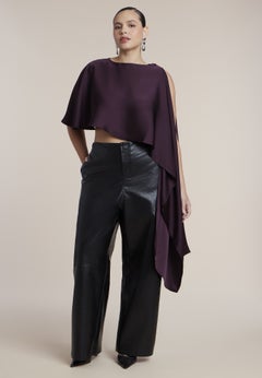 Cropped Satin Cape Top