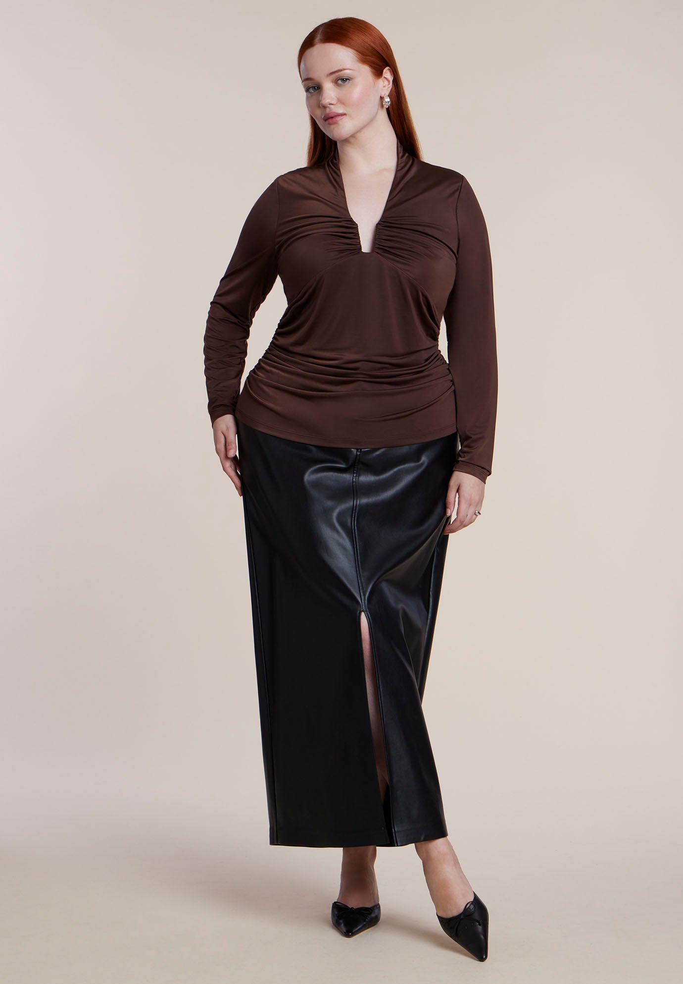 Shirred Square Neck Wire Top image number 2