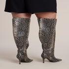 Embossed Faux Leather Knee-High Boot image number 2
