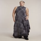 Fringe-Trim Plaid Sweater Maxi Dress image number 0