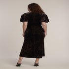 Crushed Velvet Strong Shoulder Maxi Dress image number 2