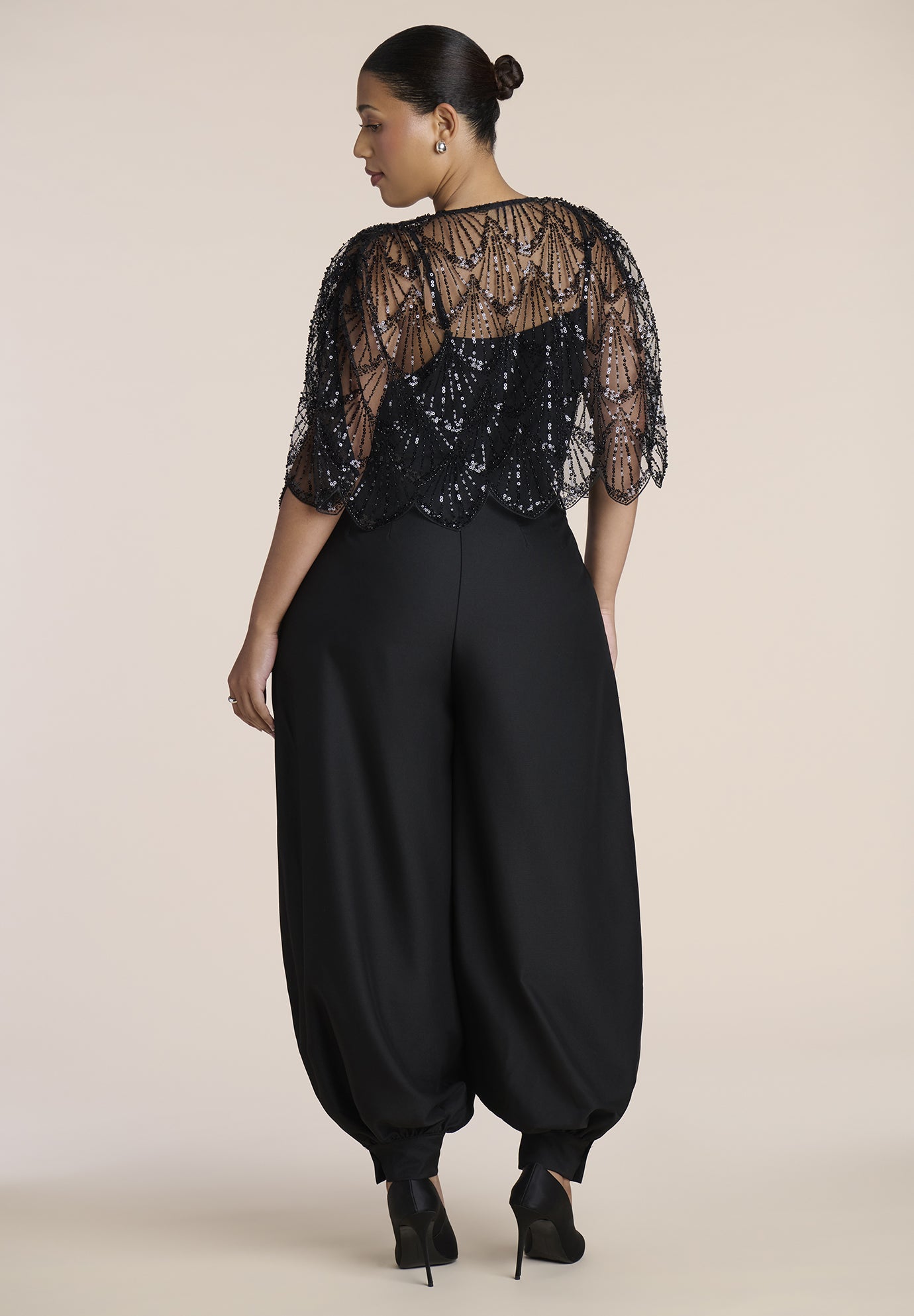 Embellished Sheer Capelet image number 1