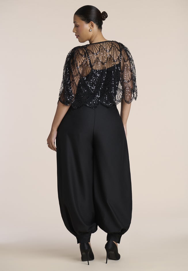 Embellished Sheer Capelet image number 1