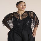 Embellished Sheer Capelet image number 0