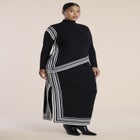 Stripe-Detail Asymmetric Turtleneck Sweater image number 2