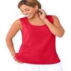Stretch Cotton Horseshoe Neck Tank image number null