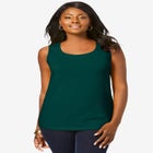 Stretch Cotton Horseshoe Neck Tank image number null