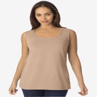 Stretch Cotton Horseshoe Neck Tank image number null