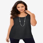 Stretch Cotton Horseshoe Neck Tank image number null