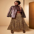 Flowing Crinkled Maxi Skirt image number null