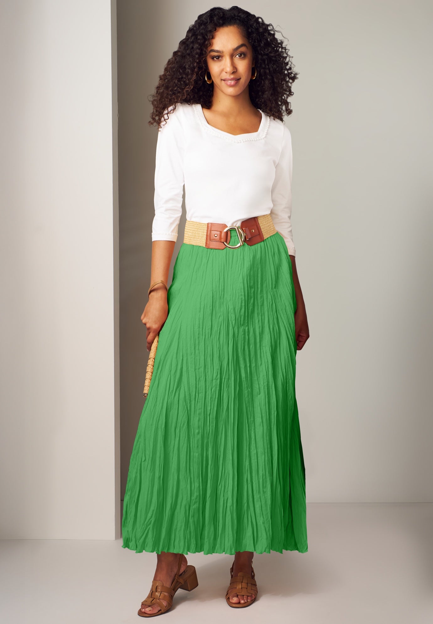 Flowing Crinkled Maxi Skirt image number 0