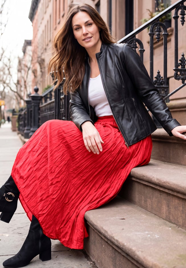 Flowing Crinkled Maxi Skirt image number 1