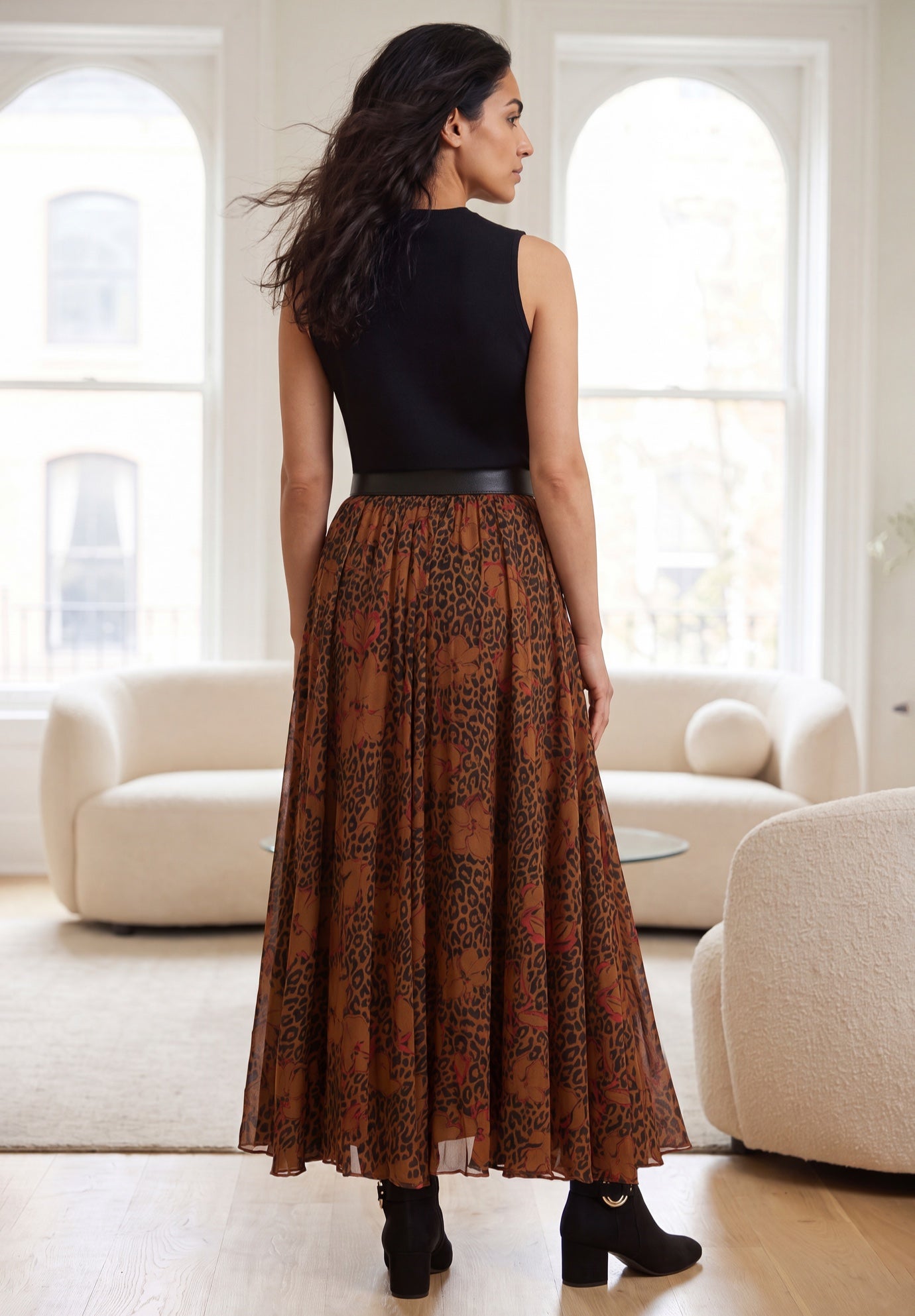 Flowing Crinkled Maxi Skirt image number 1