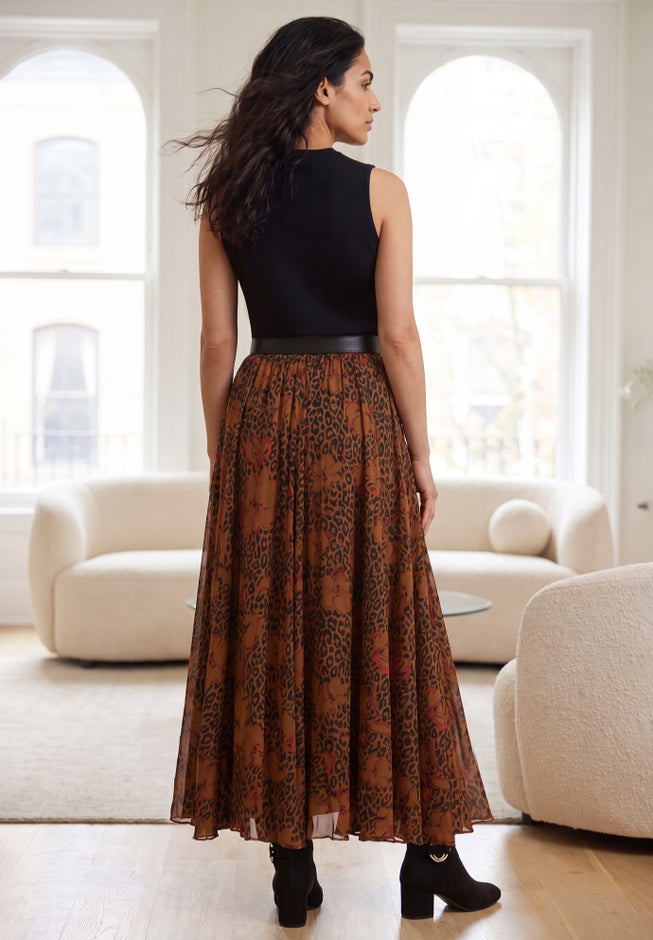 Flowing Crinkled Maxi Skirt image number 1