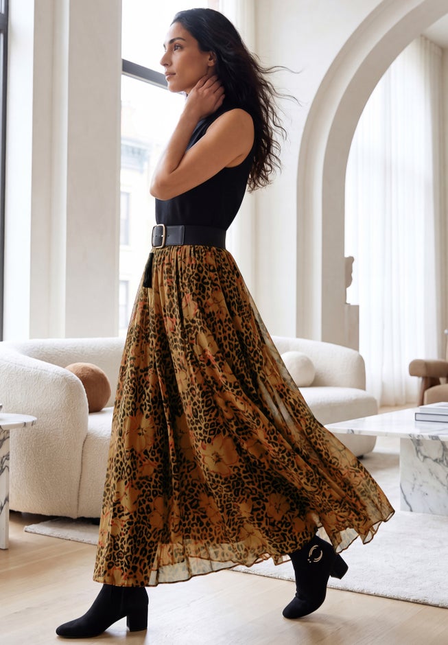 Flowing Crinkled Maxi Skirt image number 2