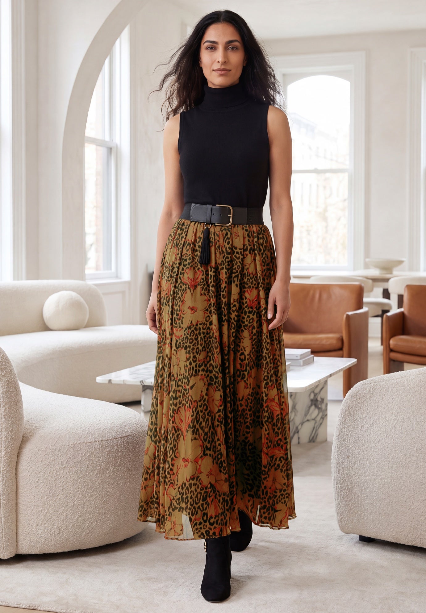 Flowing Crinkled Maxi Skirt image number 0