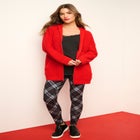 Plus Size Waffle Knit Zip-Front Relaxed Hoodie image number null