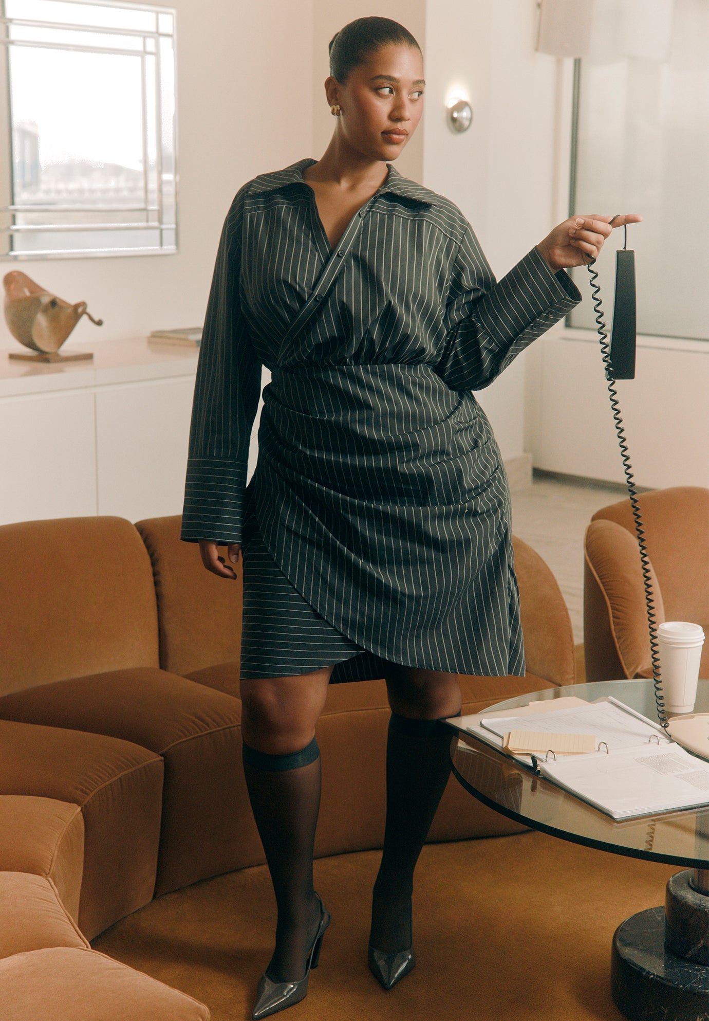 Asym Striped Shirt Dress | Dia & Co