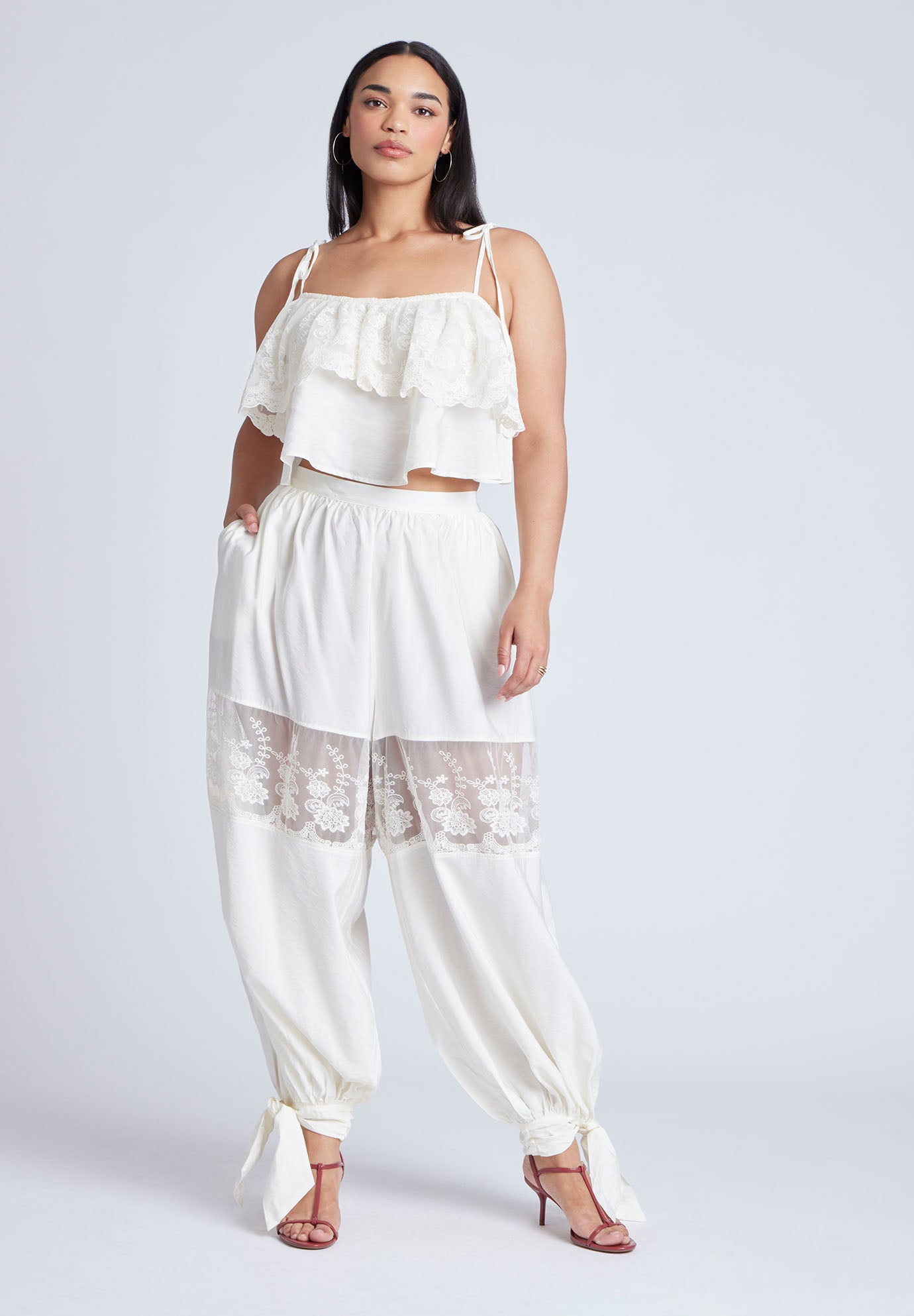パンツ ANOTHER A Lace Layered Balloon Pants Black LACE LAYERED BALL LACE LAYERED BALLOON PANTS_Black - ANOTHERA | 60% - Asian