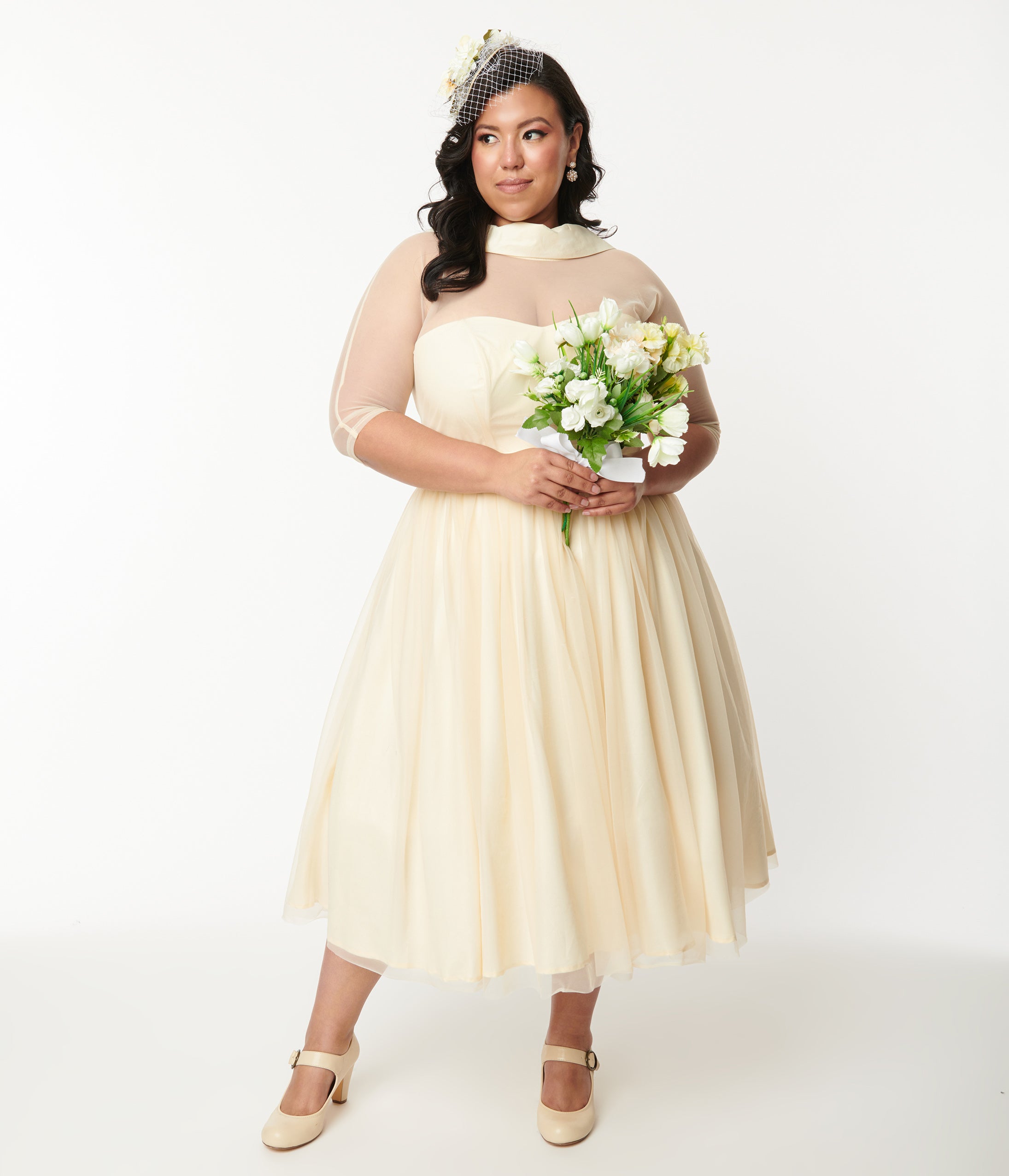 vintage ivory wedding dress Ivory Coast High Neck Vintage Style Embellished Wedding Dress