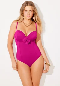 Rosette Underwire One Piece Swimsuit