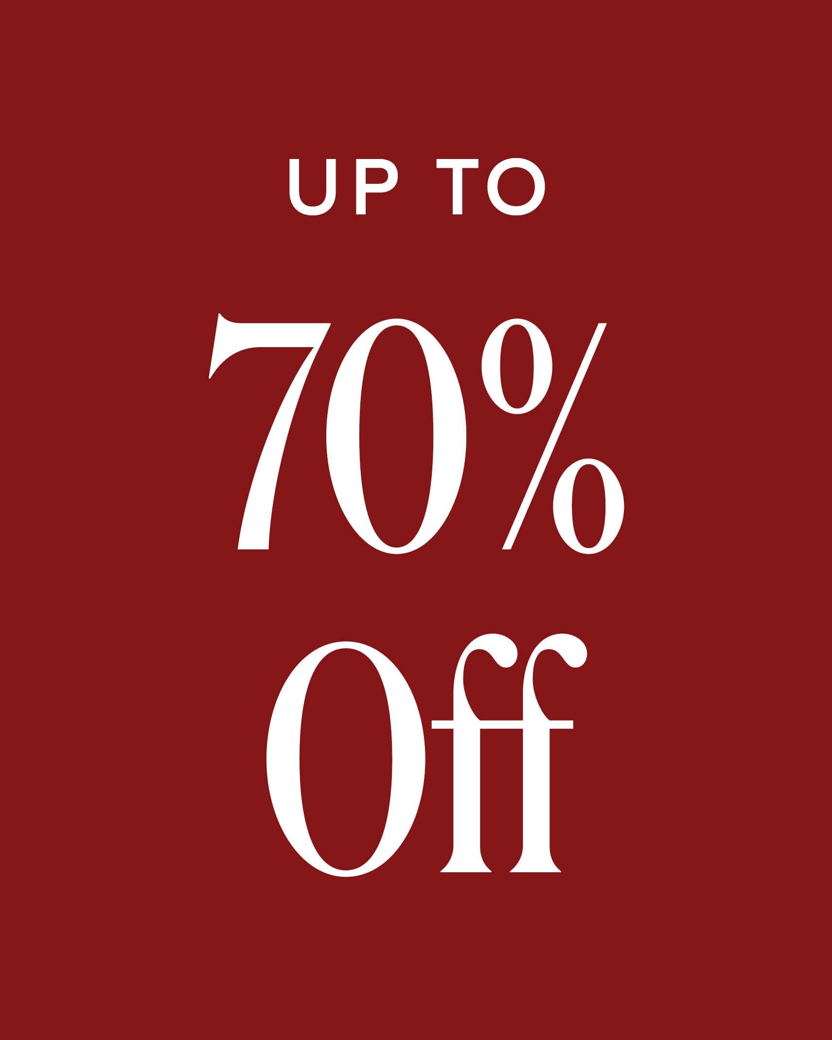 Up to 70% Off Sale